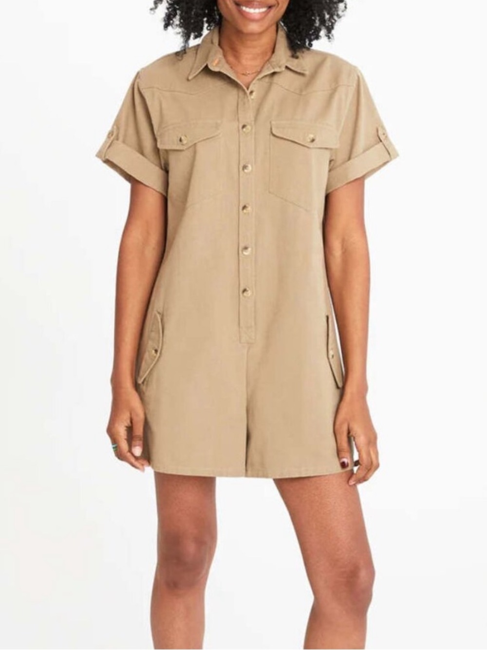 Clare V Cargo Jumpsuit Khaki Size Medium